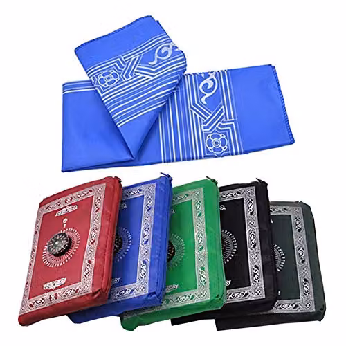 KAV Waterproof Foldable Pocket Prayer Mat with Compass in Red, W: 110 cm, D: 60 cm – 2