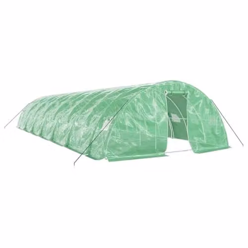 vidaXL Greenhouse with Steel Frame in Green, 70 m², W/D/H: 14 x 5 x 2.3 m – 1