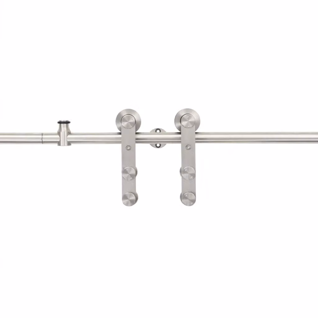 Berkfield Home Sliding Door Hardware Kit, Stainless Steel, Silver, 183 cm – 2