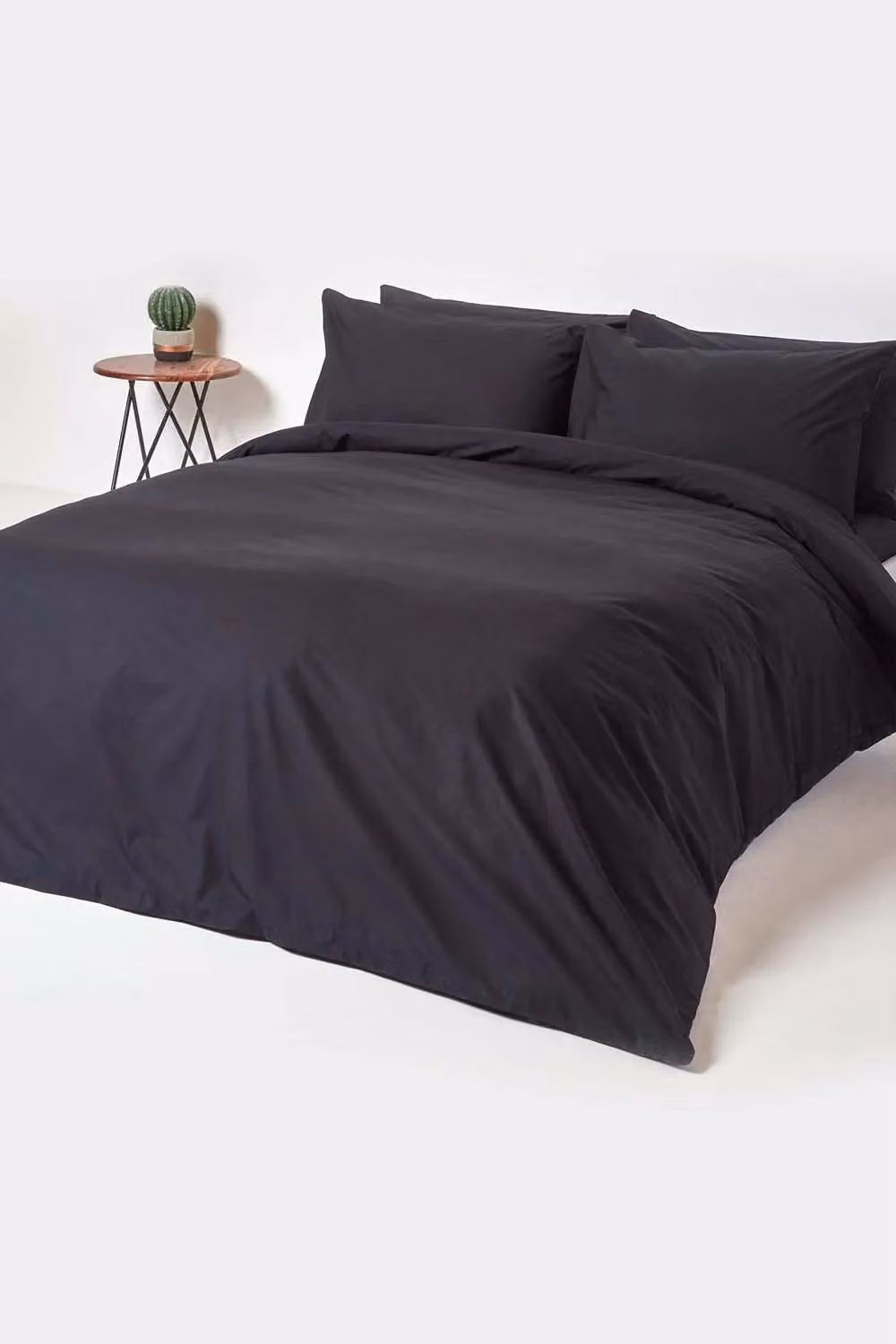 Homescapes Black Extra Deep King Size Egyptian Cotton Percale Fitted Sheet, 200 Thread Count, W/D/H: 180 x 200 x 45.72 cm – 3