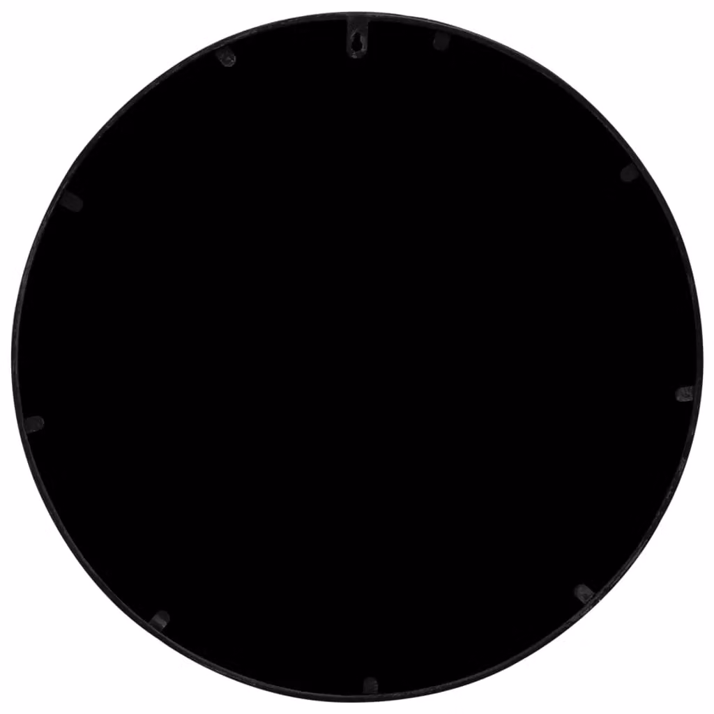 Berkfield Round Floral Metal Wall Mirror in Black, Diameter: 60 cm, Depth: 3 cm – 4