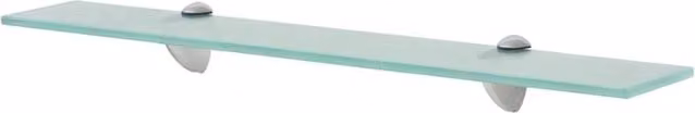 Berkfield Home Set of 2 Clear Glass Floating Shelves, W: 60 cm, D: 20 cm