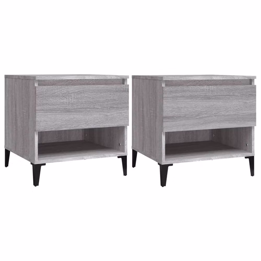 Berkfield Home Set of 2 Grey Sonoma Side Tables, W/D/H: 50 x 46 x 50 cm – 2