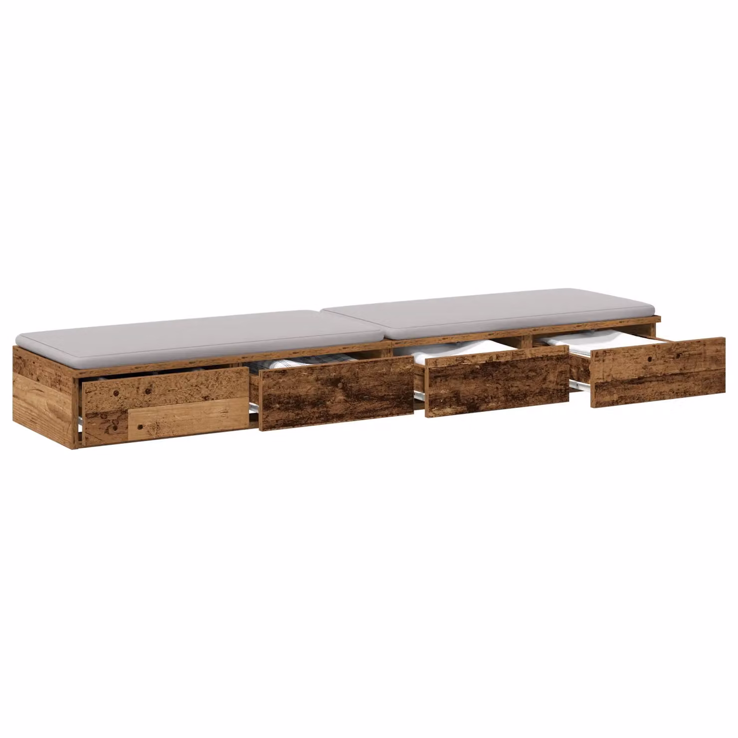 Berkfield Home Sonoma Bed Drawers in Grey and Brown, W: 140 cm, D: 36.5 cm, H: 16.5 cm – 2