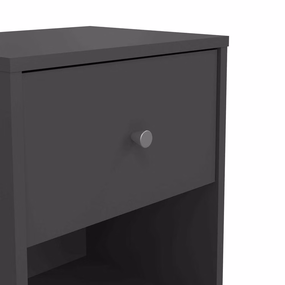 Wyld Haus Kaohsiung Dark Grey Bedside Table with 1 Drawer – 3