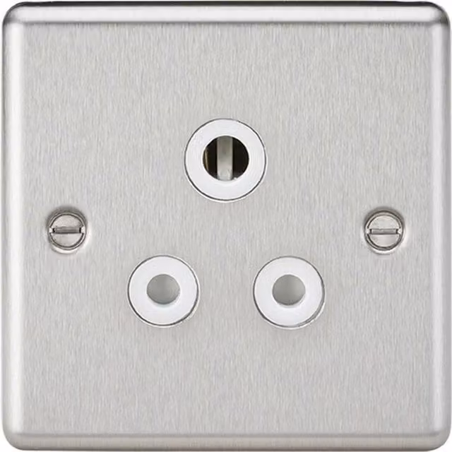 Knightsbridge 5A Unswitched Socket in Brushed Chrome Finish