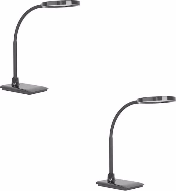 Loops 2 Pack Modern Black Metal LED Table Lamps with Included Bulbs – 1
