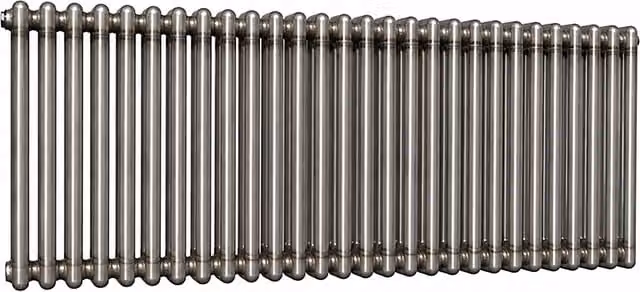 Lux Heat Horizontal 3 Column Steel Radiator in Silver Grey, W: 137 cm, H: 60 cm