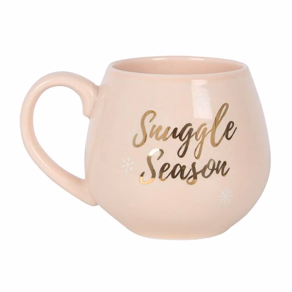 Uniqueful Snuggle Season Ceramic Mug in Pink and Gold – 2
