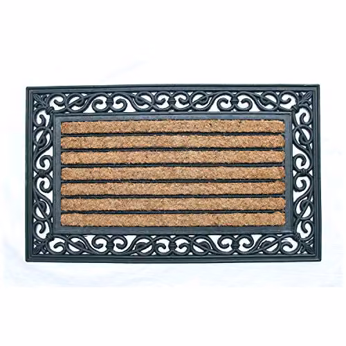 Coco&Coir Tuffscrape Heavy Duty Natural Coir Outdoor Door Mat with Non-Slip Backing, Brown/Beige, W: 45 cm, D: 75 cm