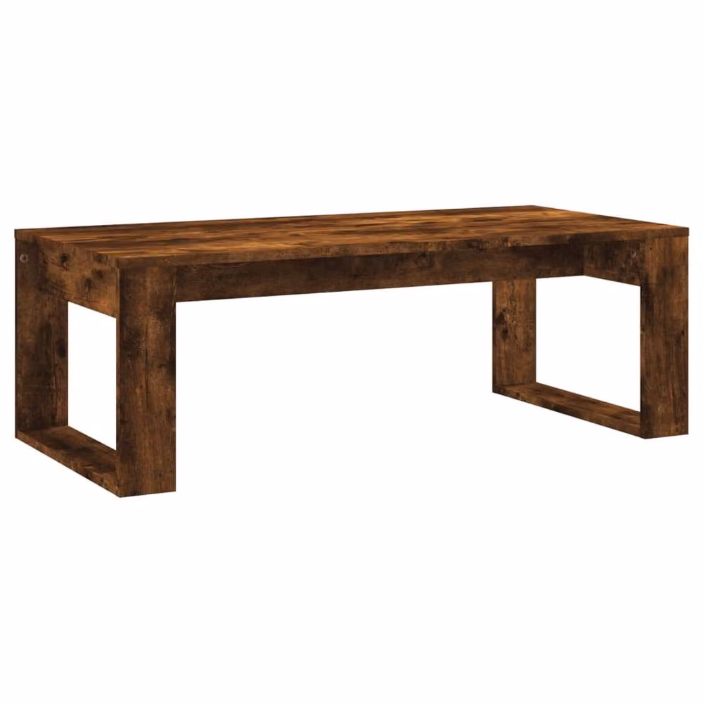 Berkfield Home Modern Rectangular Coffee Table in Smoked Oak Brown, W/D/H: 102 x 50 x 35 cm – 3