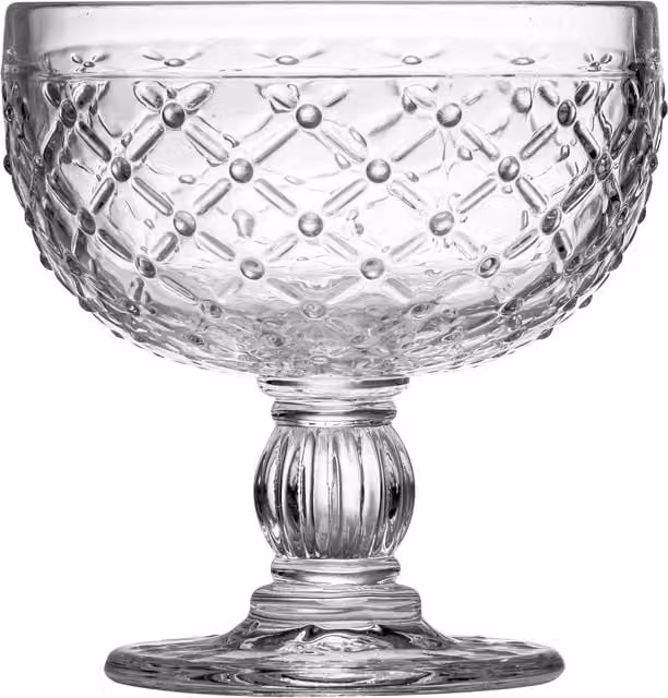 Orsina Knit Transparent Glass Sundae Dessert Bowl, 265ml