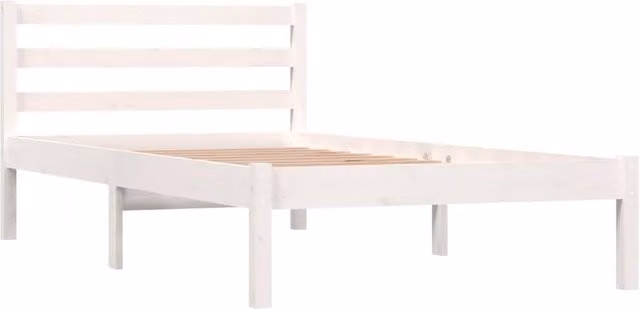 Berkfield Home Beautiful Single Bed Frame in White Solid Pine, W/D/H: 90 x 190 cm – 1