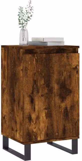 Berkfield Home Industrial Sideboard in Smoked Oak and Dark Brown, W/D/H: 40 x 35 x 70 cm – 1