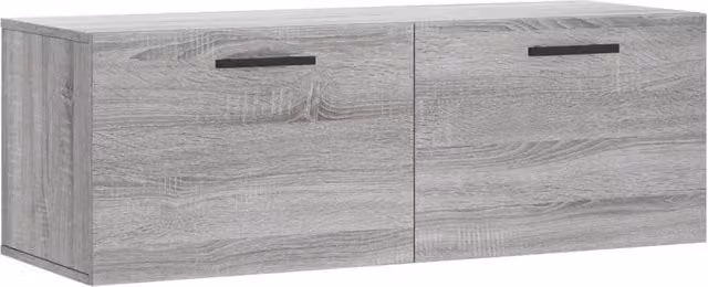 Berkfield Home Wall Mounted Cabinet in Grey Sonoma, W: 100 cm, D: 36.5 cm, H: 35 cm
