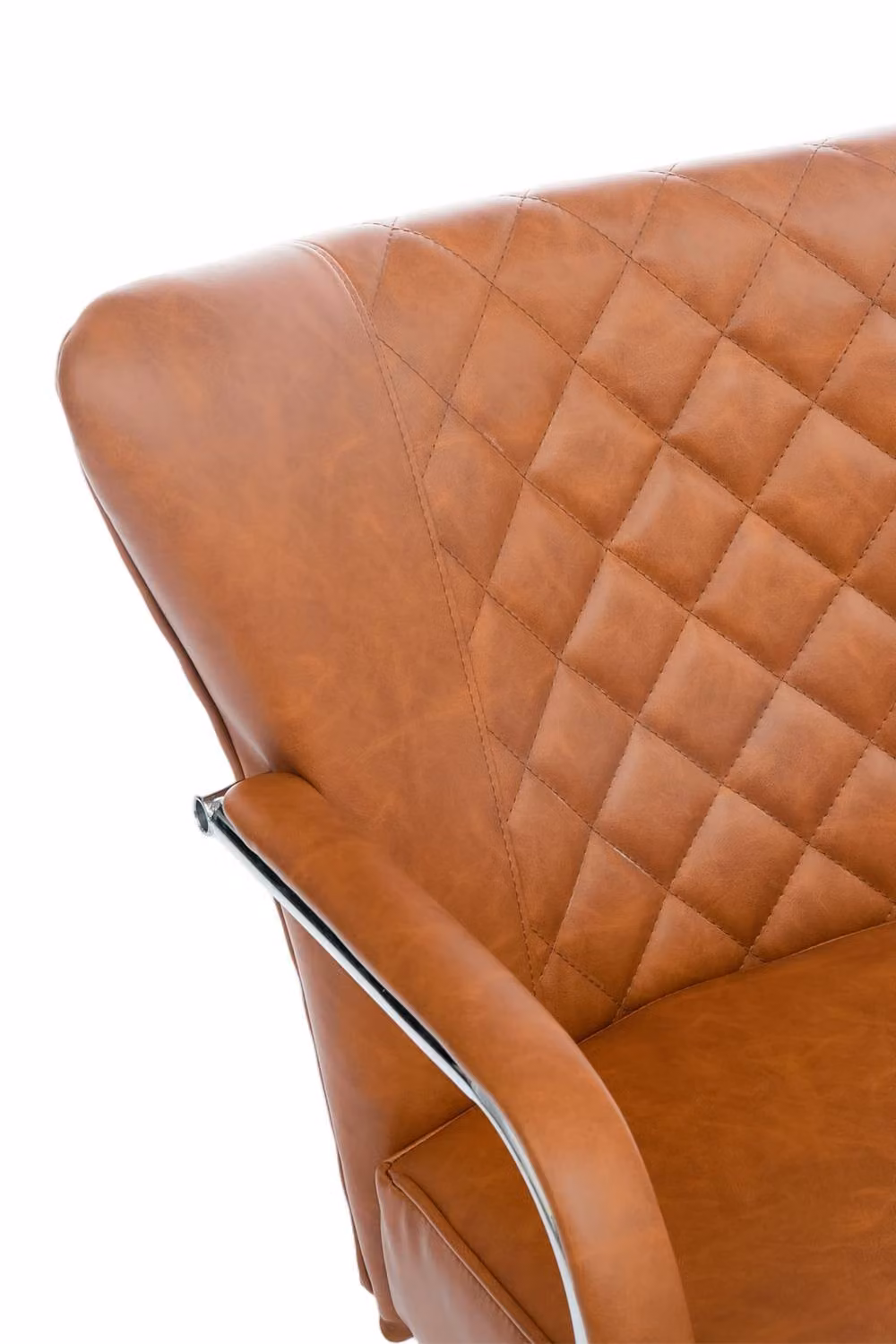Living and Home Brown PU Leather Height-Adjustable Swivel Office Chair – 4
