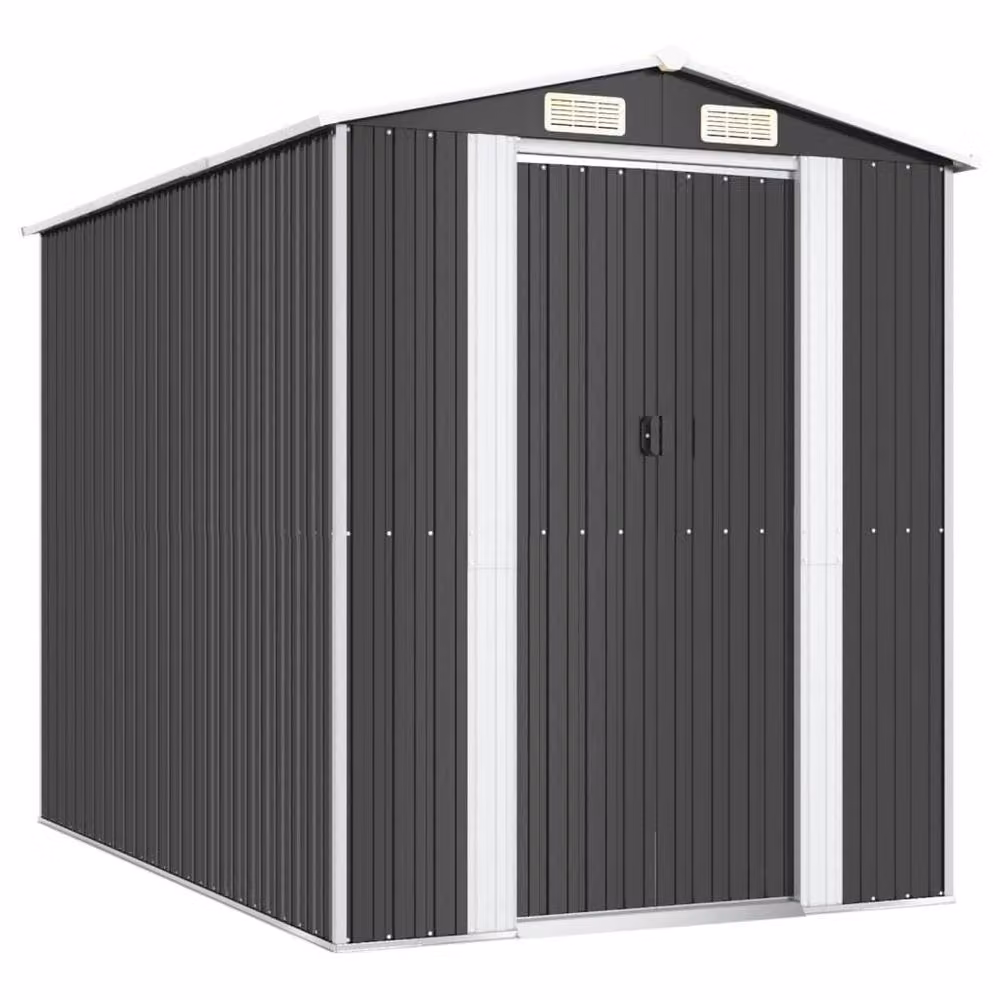 Berkfield Anthracite and Black Galvanised Steel Gable Garden Shed W: 274 cm, D: 192 cm, H: 223 cm – 3