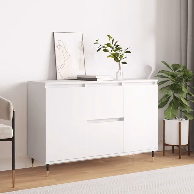 Berkfield Home Classic Sideboard in White, W/D/H: 104 x 35 x 70 cm – 1