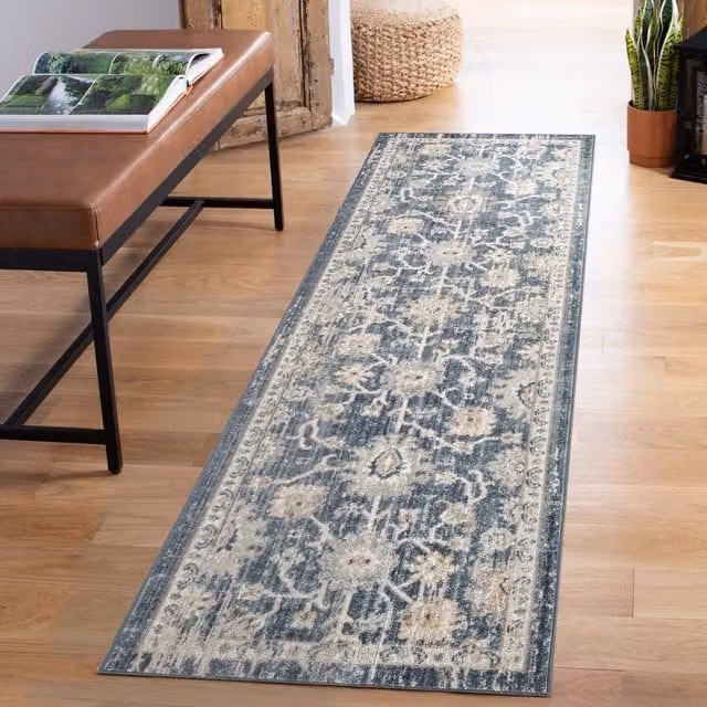 Desire Rugs Maia Traditional Floral Area Rug, Blue, W: 220 cm