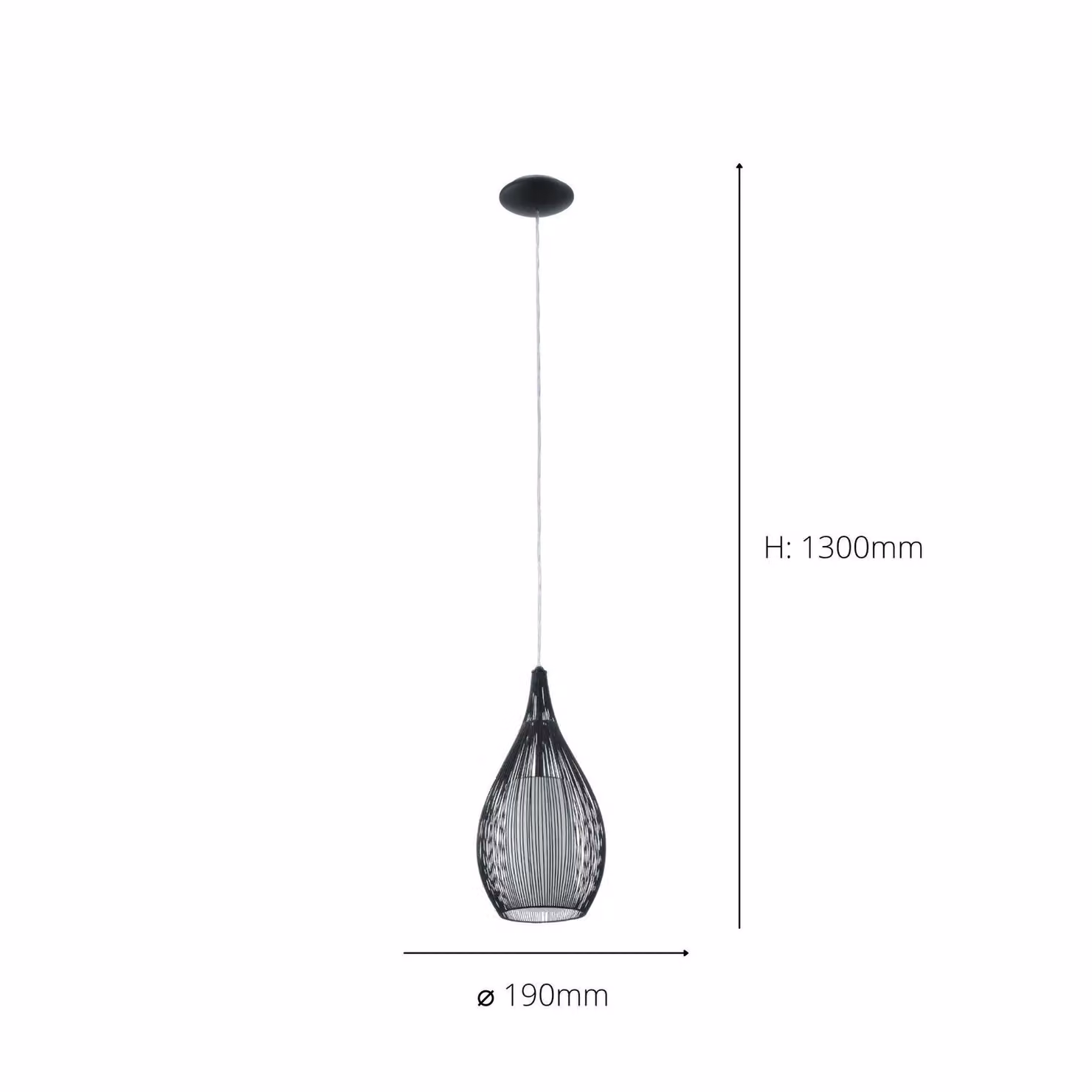 Eglo Razoni Black and White Metal and Glass Pendant Light in Black – 3
