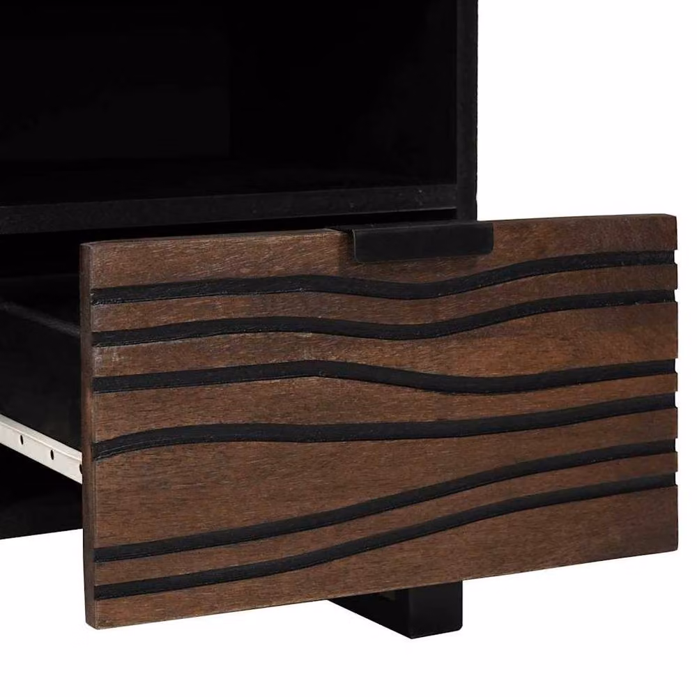 Berkfield Home Modern TV Cabinet in Walnut Brown Wood, W: 100 cm, D: 33.5 cm, H: 46 cm – 5
