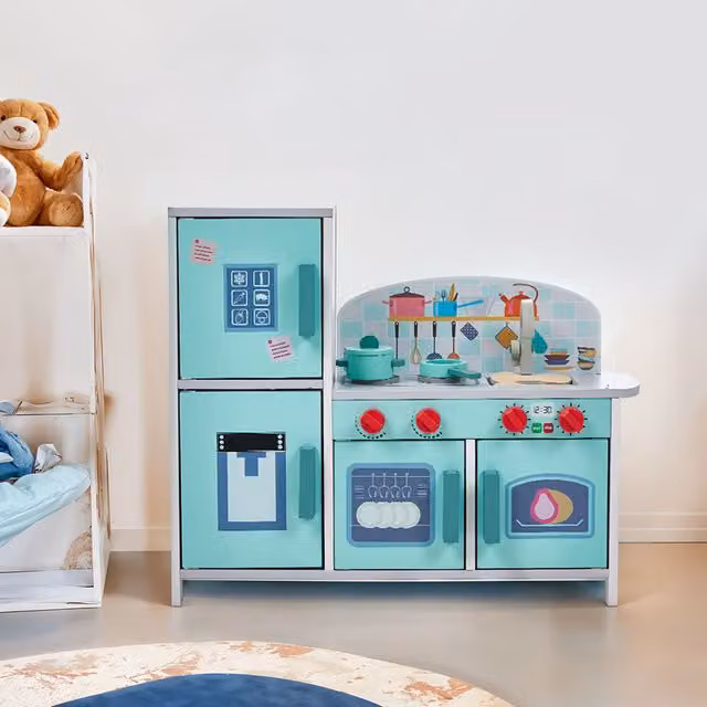 Kidkid Mini Role Play Kids Kitchen Toy Cooking Set in Blue