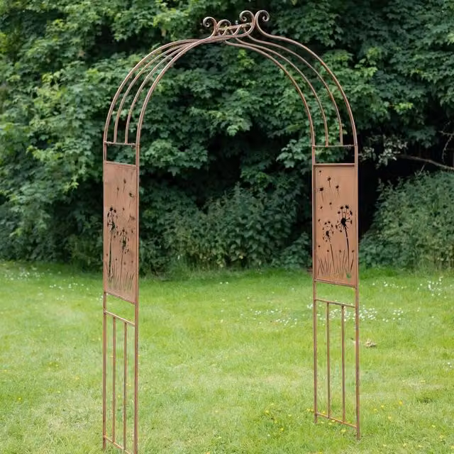 Ascalon Design Ltd Meadow Arch Metal Garden Arch in Brown, W: 120 cm, D: 40 cm, H: 220 cm – 1