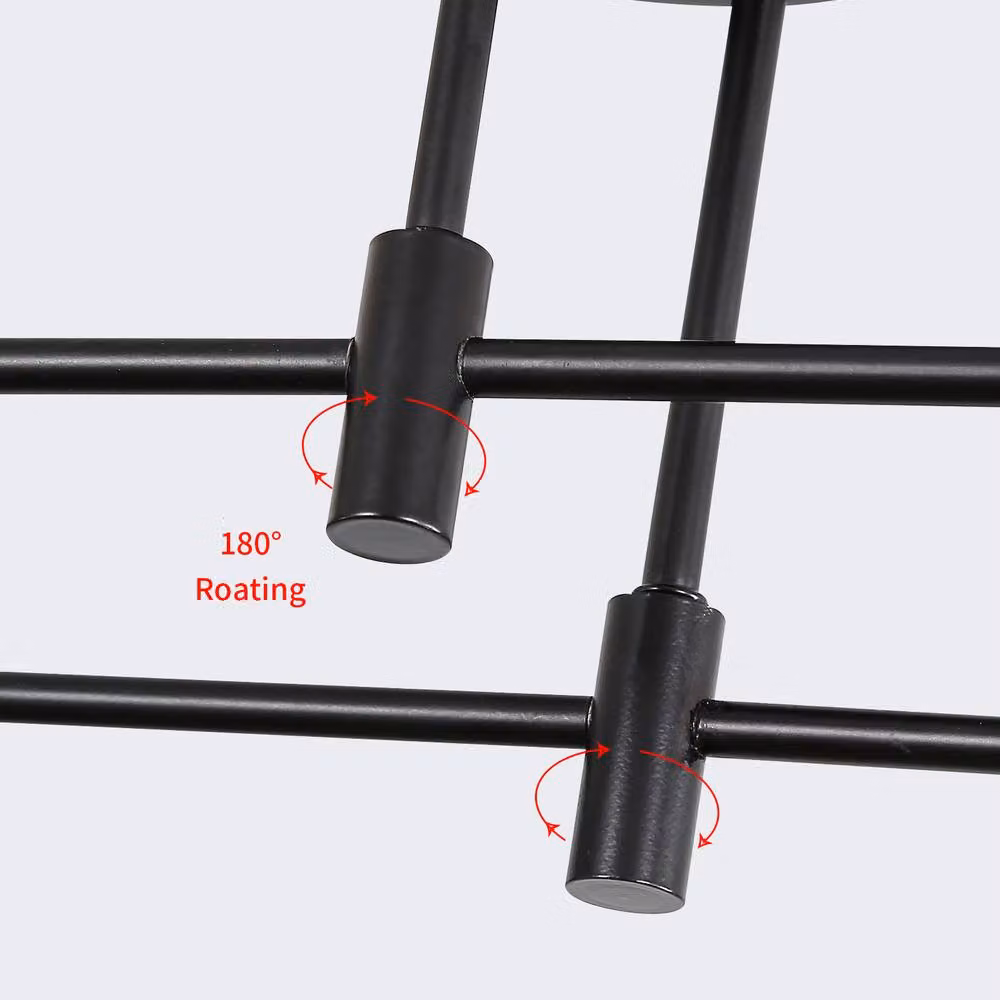 Goeco Sputnik Adjustable Ceiling Light, Black Industrial Chandelier with Dimmable E27 Fitting – 3