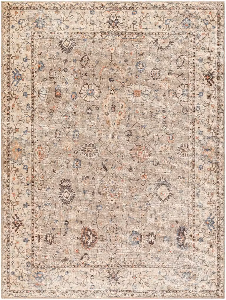 Livabliss Davine Traditional Boho Living and Dining Rug in Camel, Grey, Brown and Blue, W: 200 cm, D: 275 cm