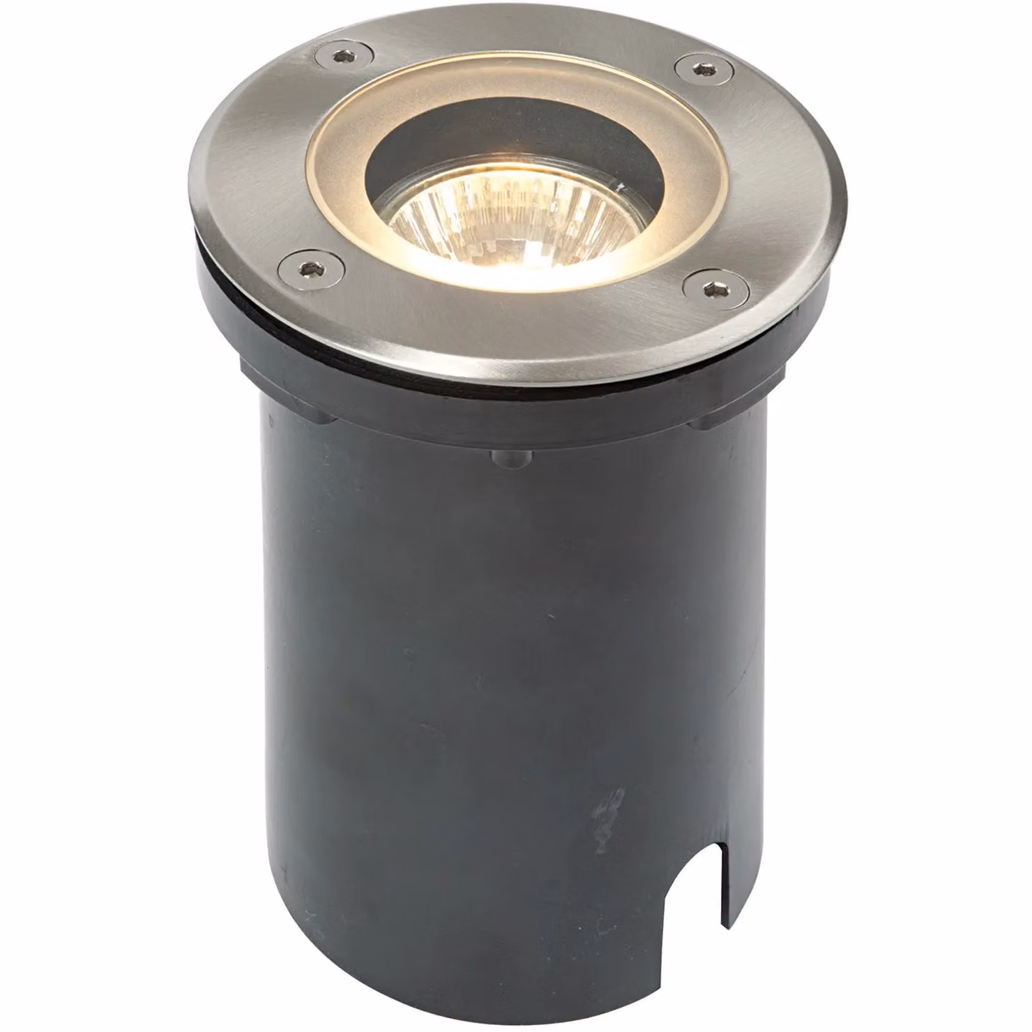 Loops 2 Pack Marine Grade IP65 Round Recessed Ground Light, 50W GU10, Silver Stainless Steel – 2