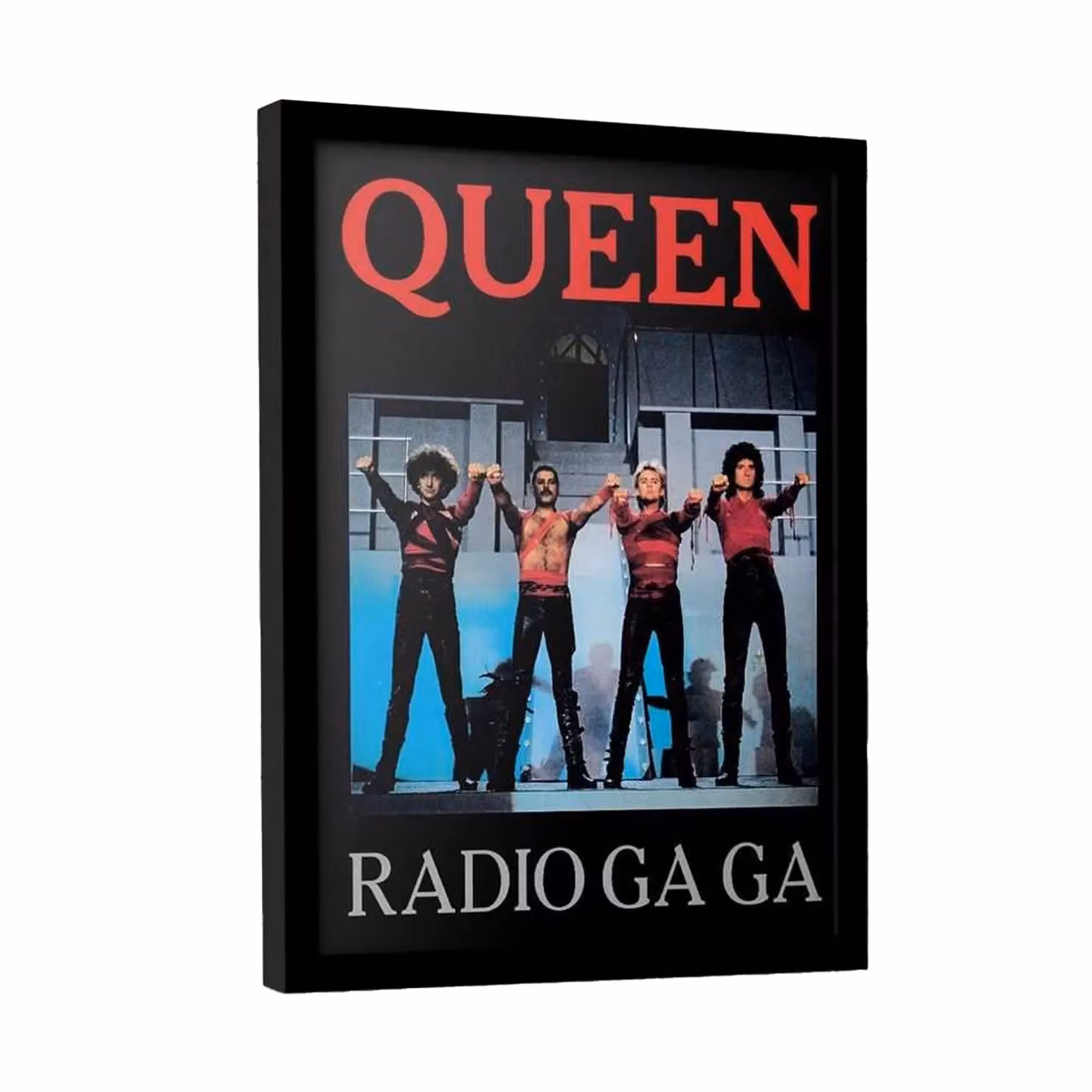 Queen Radio Ga Ga Multicolour Framed Typography Paper Poster in Black, W: 40.0 cm, H: 30.0 cm – 2