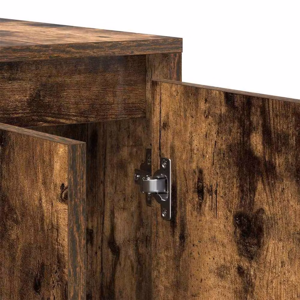 Berkfield Home Smoked Oak Wood Sideboard in Brown, W: 135 cm, D: 41 cm, H: 75 cm – 5