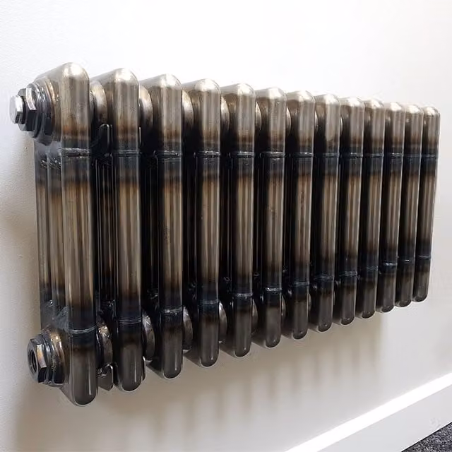 Lux Heat Horizontal 3-Column Steel Radiator in Silver Grey, H: 30.0 cm x W: 60.5 cm x D: 3.92 cm