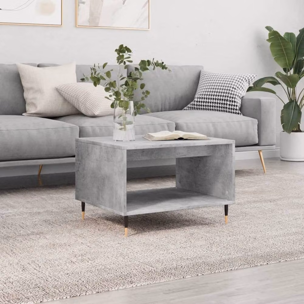 Berkfield Home Modern Rectangular Coffee Table in Concrete Grey, W/D/H: 60 x 50 x 40 cm – 2