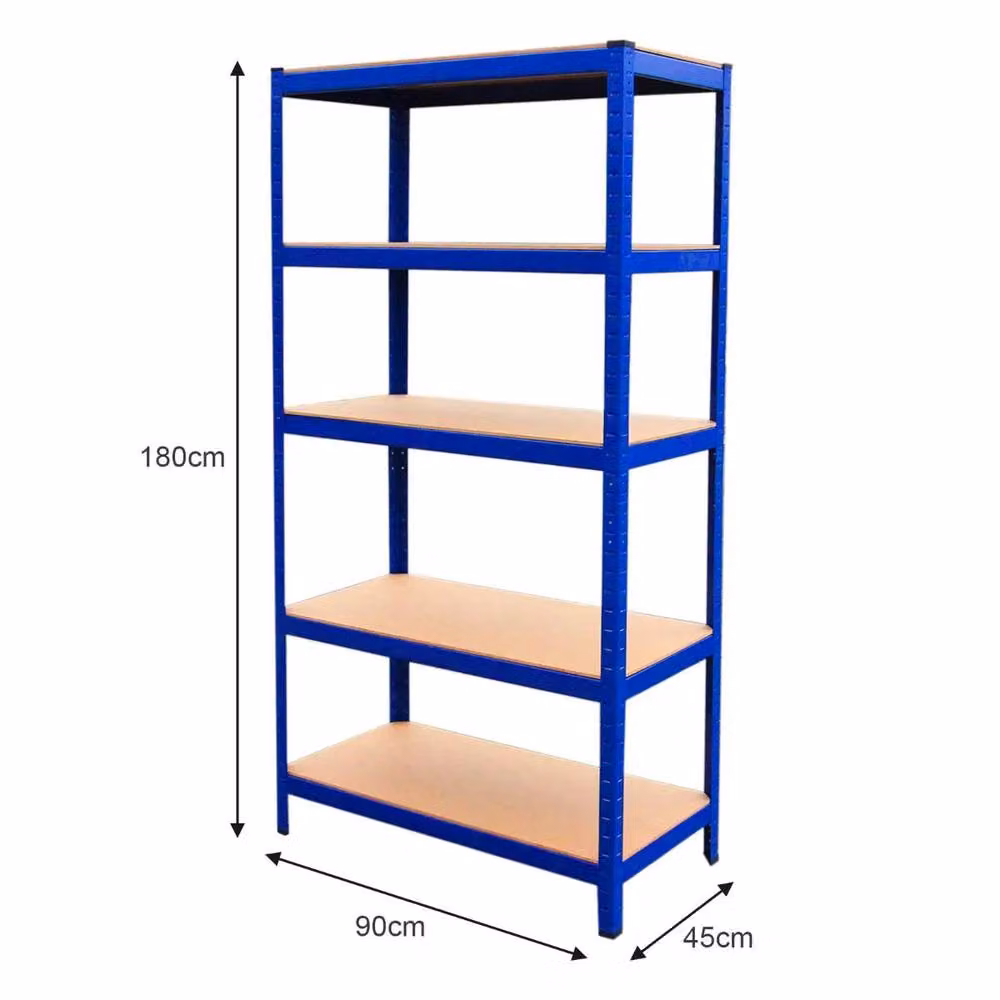 Monstershop T-Rax Blue Steel Metal Racking Units, Set of 9, Black and Blue, W/D/H: 90 x 45 x 180 cm – 2