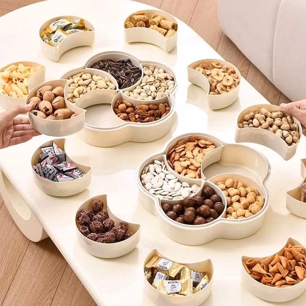 NESTLUNE Divided Serving Tray with Lid and 5 Compartments in Beige, W: 100 cm, D: 15 cm – 2