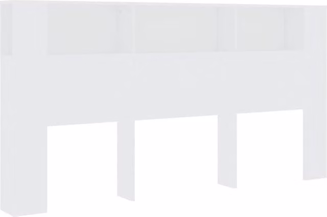 Berkfield Home White Headboard Cabinet with Side Compartments W: 200 cm, D: 18.5 cm, H: 104.5 cm – 1