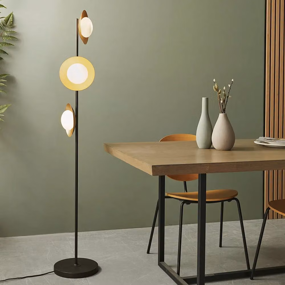 Loops Freestanding Floor Lamp in Gold, Bronze and Transparent Glass, Height: 156 cm – 2