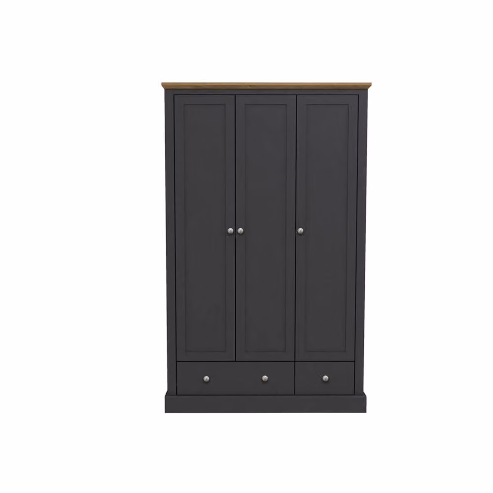 Wyld Haus Ardee 3 Door 2 Drawer Wardrobe in Dark Grey and Natural Oak – 2
