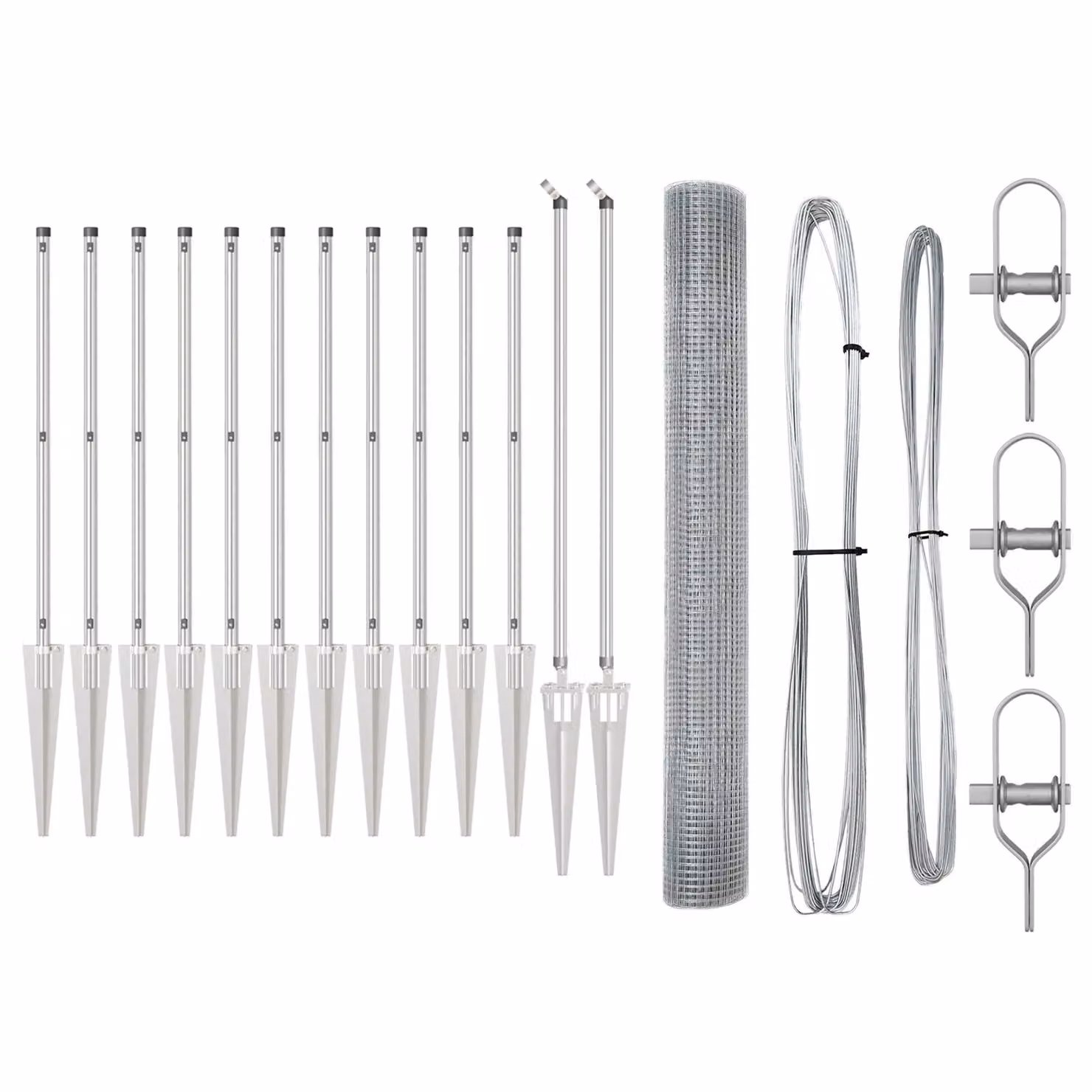 Berkfield Home Galvanised Steel Welded Wire Fence with 13 Spike Posts, Silver, H: 120 cm, W: 25 m – 2