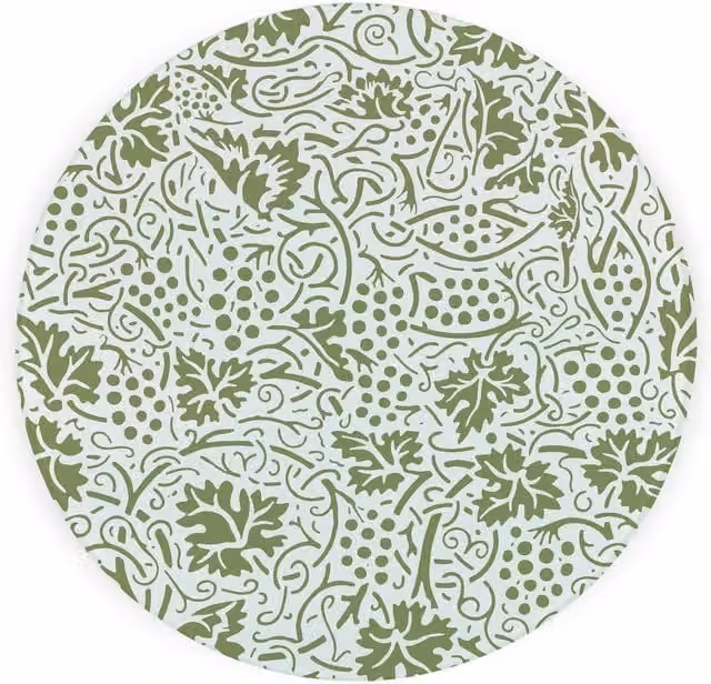 Purely Home Green Oak Leaves and Berries Round Textured Glass Worktop Protector and Chopping Board