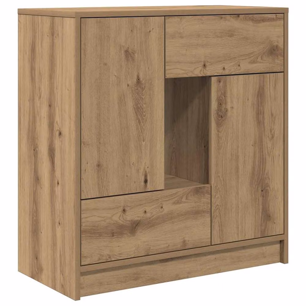Berkfield Home Artisan Oak Sideboard with Drawers and Doors in Brown, W/D/H: 70.5 x 34.0 x 74.5 cm – 2