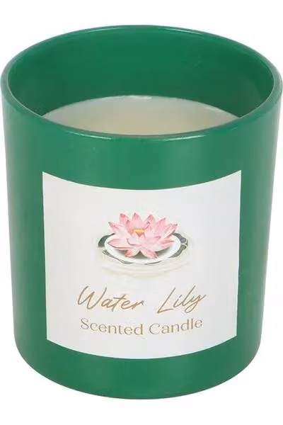 KDMD Water Lily Green Floral Votive Glass Tabletop Candle – 3