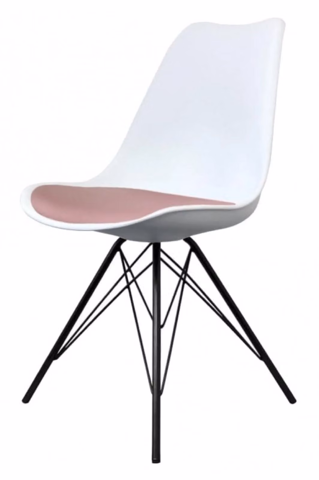 Fusion Living Soho Plastic Dining Chair with Black Metal Legs in Dusty Pink – 2