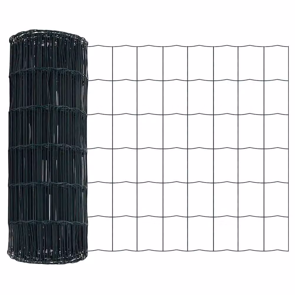 Berkfield Home Green Euro Fence with 7 Spike Posts, Galvanised Steel, W: 10 m, H: 0.8 m – 5