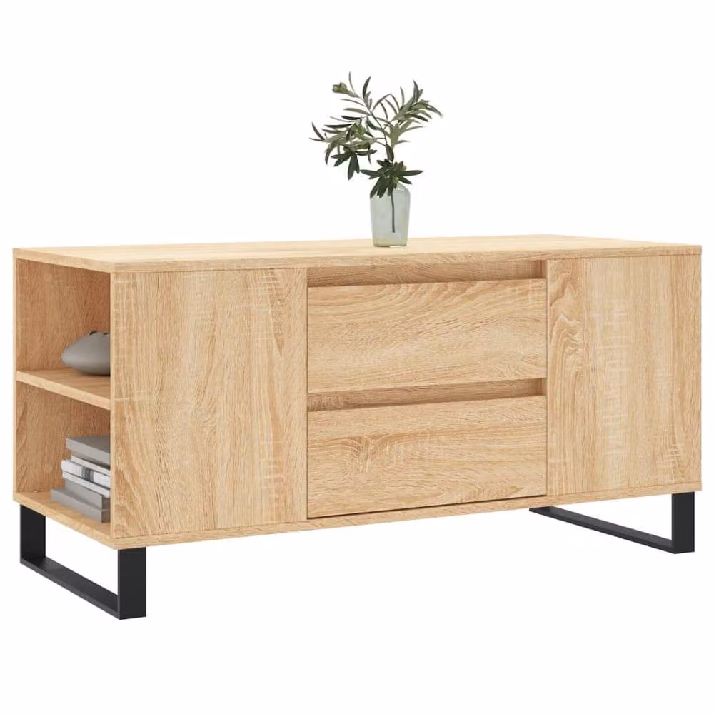 Berkfield Home Sonoma Oak Coffee Table in Light Tan Beige, W/D/H: 102 x 44.5 x 50 cm – 2