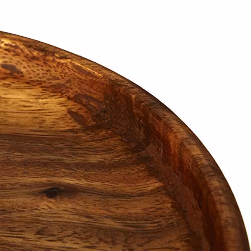Premier Kora Large Round Acacia Wood Plate in Brown – 2