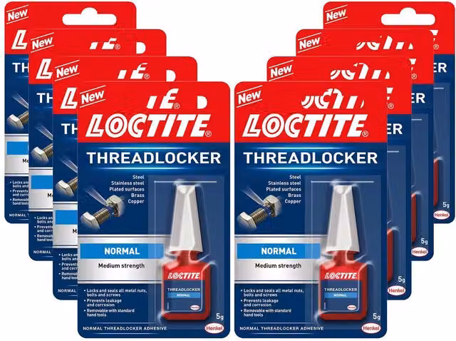 Loctite Medium Strength Transparent Threadlocker Adhesive, 8 x 5g Pack
