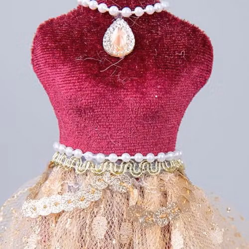 Shatchi Gold and Brown Ballerina Figure Hanging Christmas Decoration, Height: 15 cm – 2