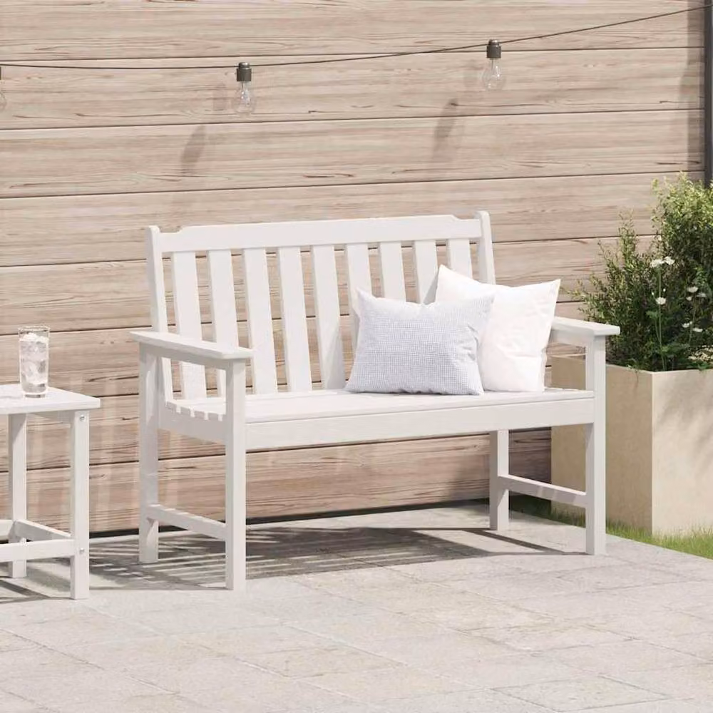 Berkfield Home White Garden Bench in HDPE – 2